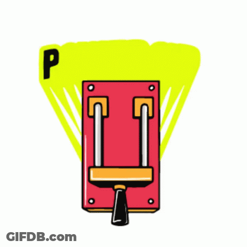 A Cartoon Illustration Of A Switch With The Words Power Up Written On It . GIF