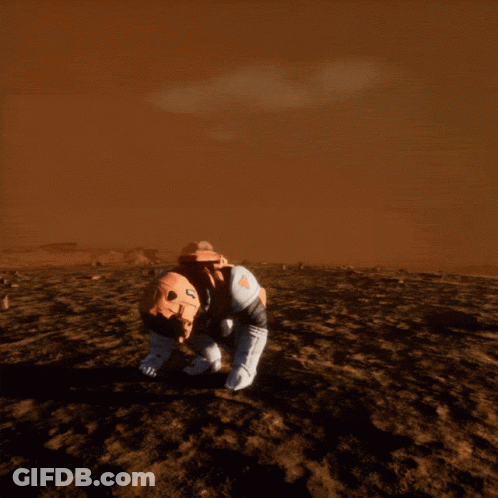 A Cartoon Illustration Of An Astronaut With The Words Are You Ready Above Him GIF