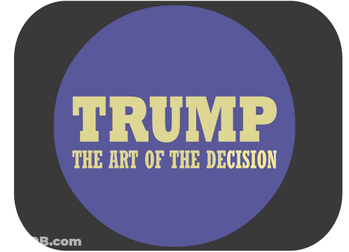 A Cartoon Illustration Of Donald Trump Sitting At A Desk GIF