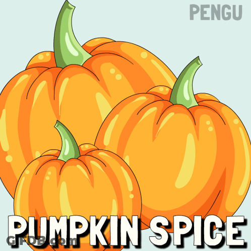 A Cartoon Illustration Of Three Pumpkins With The Words Pumpkin Spice Written Below Them GIF
