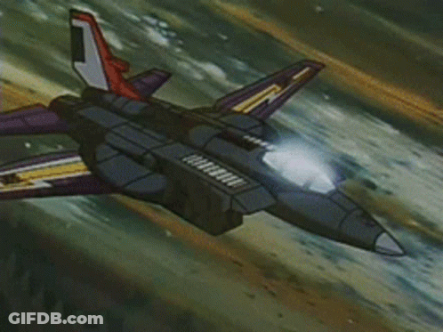 A Cartoon Jet Is Flying Through The Air With The Letter A On The Tail GIF