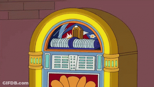 A Cartoon Jukebox Has A Flower On The Front Of It GIF