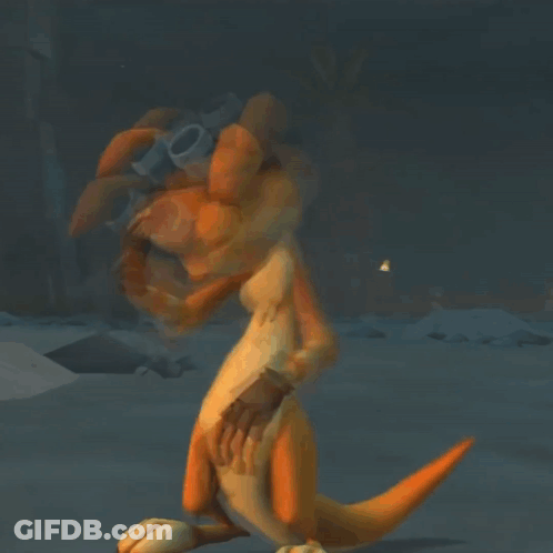 A Cartoon Kangaroo Wearing Goggles And A Hat GIF