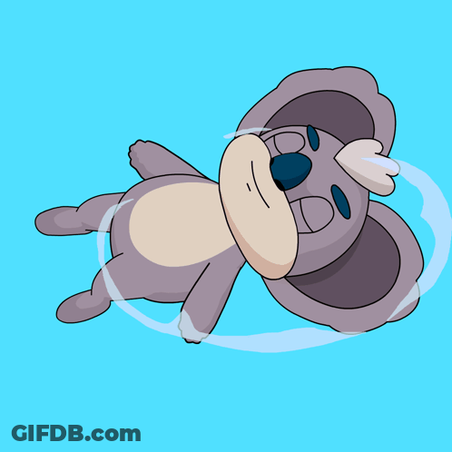 A Cartoon Koala Bear Is Floating In The Water GIF