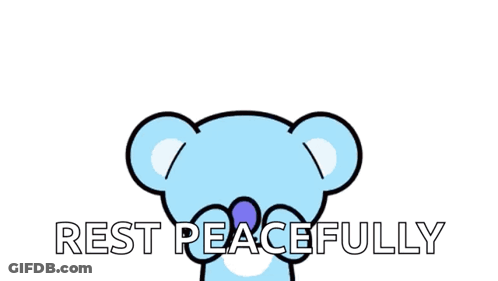 A Cartoon Koala Bear Is Surrounded By Red Hearts And Says Rest Peacefully . GIF