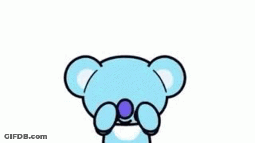 A Cartoon Koala Bear With Hearts Around Its Face . GIF