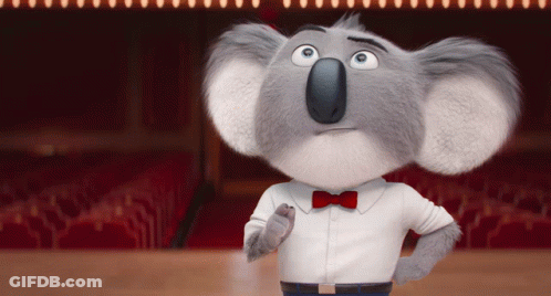 A Cartoon Koala Wearing A Bow Tie And White Shirt GIF