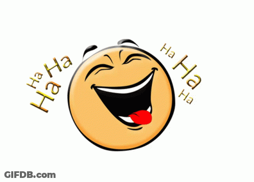 A Cartoon Laughing Face With The Words Ha Ha Ha Surrounding It GIF