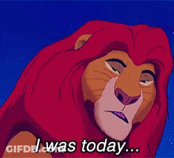 A Cartoon Lion Says I Was Today GIF