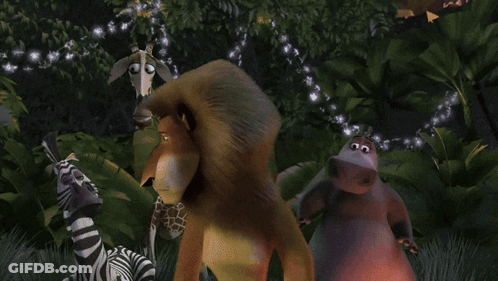 A Cartoon Lion With Its Mouth Open And The Words Hi There Written Below It GIF