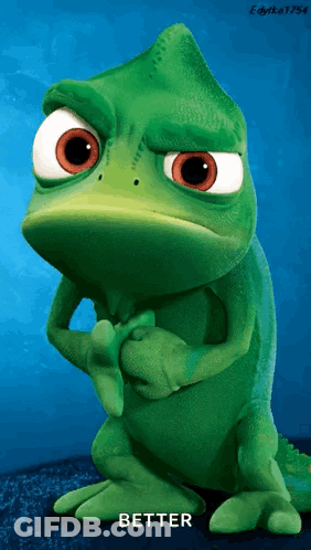 A Cartoon Lizard With A Blue Background And The Word Better Below It GIF