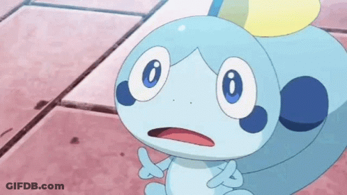 A Cartoon Lizard With Blue Eyes Is Sitting On The Ground And Making A Surprised Face . GIF