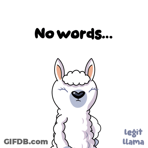 A Cartoon Llama Says No Words While Waving Its Hand GIF