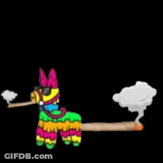 A Cartoon Llama With Smoke Coming Out Of Its Mouth . GIF