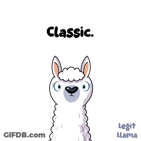 A Cartoon Llama With The Words Classic Written Above It GIF