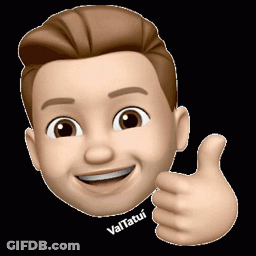 A Cartoon Man Giving A Thumbs Up With The Name Valtatui Written Below Him GIF