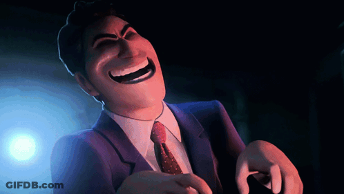A Cartoon Man In A Suit And Tie Is Laughing GIF