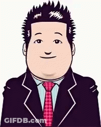 A Cartoon Man In A Suit And Tie Is Smiling GIF