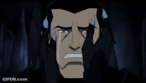 A Cartoon Man Is Crying With Tears Running Down His Face GIF