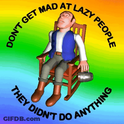 A Cartoon Man Is Sitting In A Rocking Chair With A Bottle Of Beer On His Lap GIF