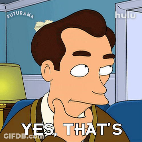 A Cartoon Man Says Yes That 'S In Front Of A Lamp GIF