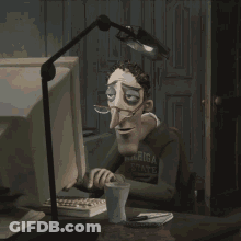 A Cartoon Man Wearing A Shirt That Says Michigan State GIF