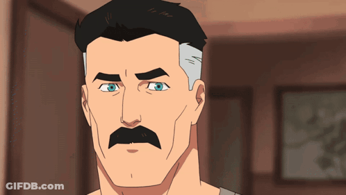 A Cartoon Man With A Mustache And Gray Hair GIF