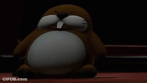 A Cartoon Mole With A Big White Belly GIF