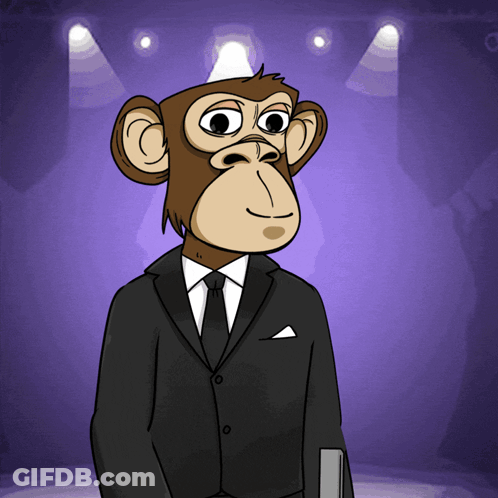 Cartoon Monkey In Suit And Tie GIF