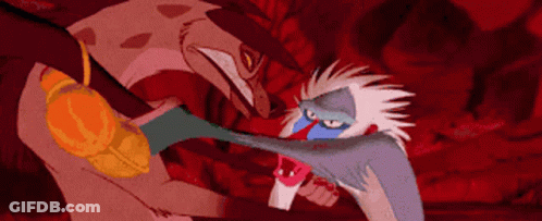 A Cartoon Monkey Is Biting Another Monkey 'S Neck GIF