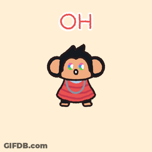 A Cartoon Monkey Is Covering His Eyes With His Hands And The Word Gosh Above Him GIF