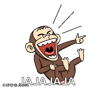 A Cartoon Monkey Is Laughing And Pointing At Something With Its Mouth Open . GIF