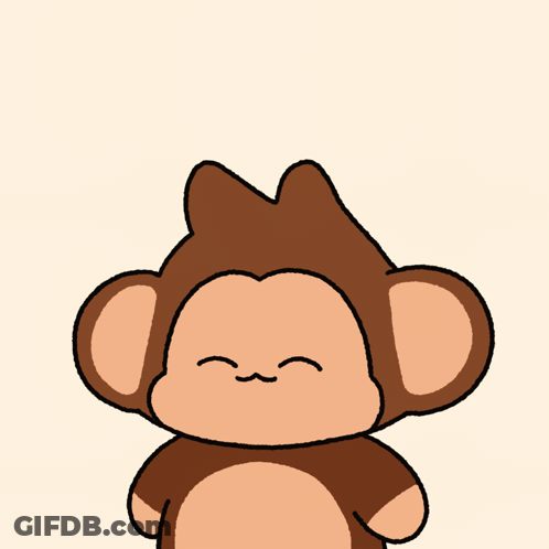 Cartoon Monkey Saying Good Morning With Hand Up GIF