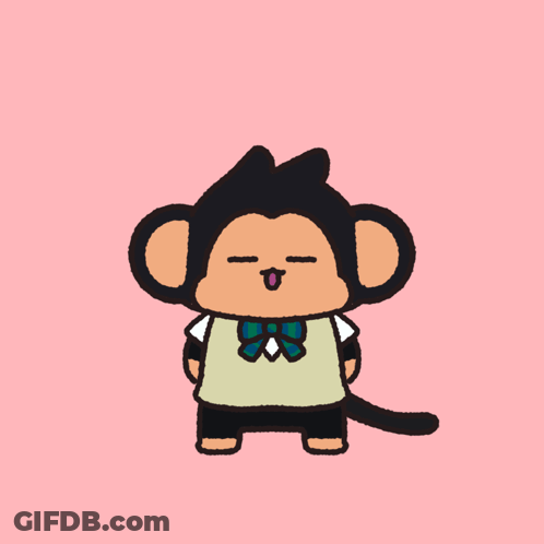 A Cartoon Monkey Says Ok With A Pink Circle Around Its Head GIF