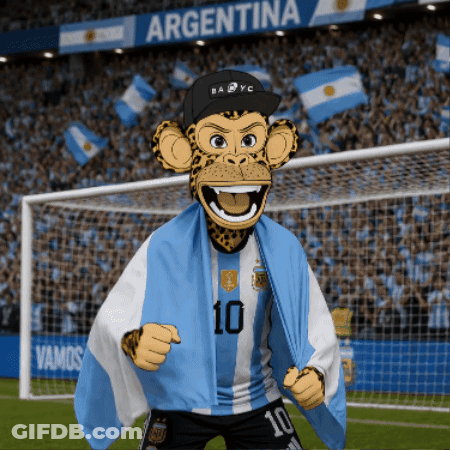 A Cartoon Monkey Wearing A Argentina Jersey Number 10 GIF