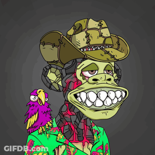 A Cartoon Monkey Wearing A Cowboy Hat With Yee Haw Written On The Bottom GIF