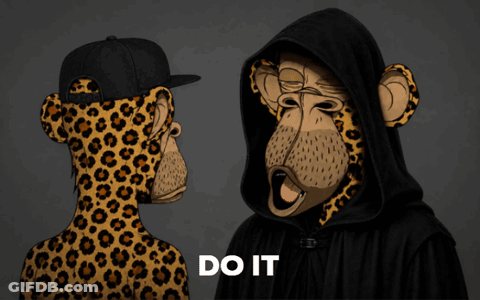 A Cartoon Monkey Wearing A Leopard Print Shirt And A Black Hoodie Says " Do It " GIF