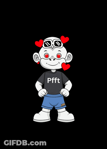A Cartoon Monkey Wearing A Shirt That Says Pfft GIF