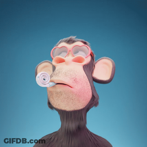 A Cartoon Monkey Wearing Heart Shaped Sunglasses Holds A Lollipop In Its Mouth GIF