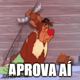 A Cartoon Monkey With A Red Nose And The Words Aprova Ai Below Him GIF