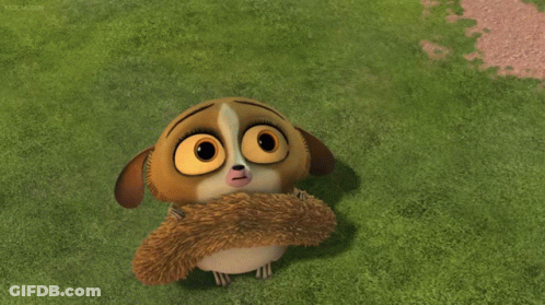 A Cartoon Monkey With A Scarf Around Its Neck Is Looking Up At Something GIF