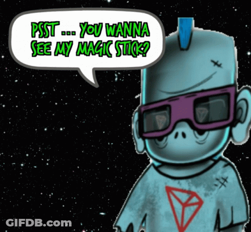 A Cartoon Monkey With A Speech Bubble That Says Psst You Wanna See My Magic Stick GIF