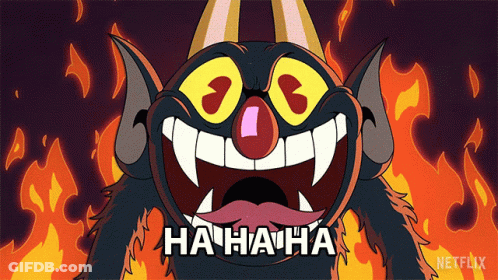 A Cartoon Monster Is Laughing With The Words Netflix In The Corner GIF
