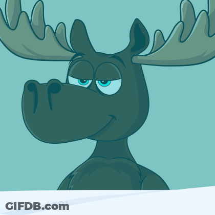 A Cartoon Moose With A Sad Look On Its Face GIF
