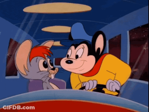 A Cartoon Mouse And A Rabbit Are Sitting In A Car GIF