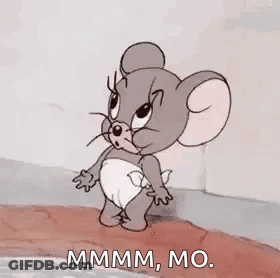 A Cartoon Mouse In A Diaper Is Yawning And Screaming . GIF