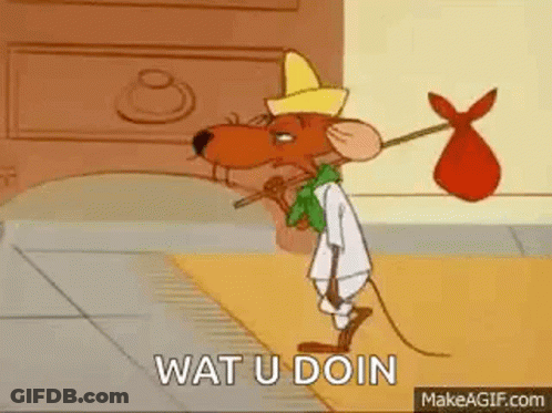 A Cartoon Mouse Is Carrying A Bag And Smoking A Cigarette . GIF