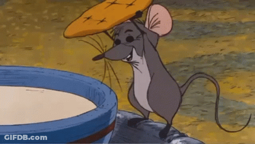 A Cartoon Mouse Is Drinking Milk From A Barrel GIF