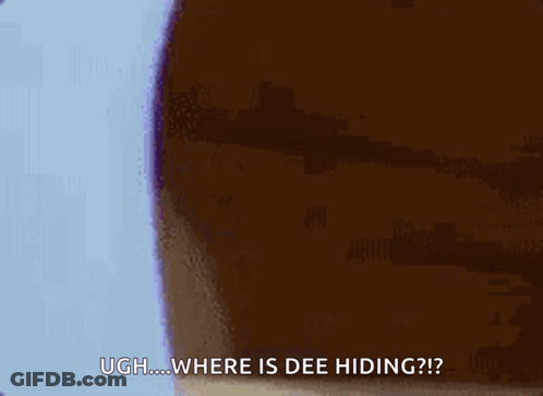 A Cartoon Mouse Is Hiding Behind A Wall And Says Ugh Where Is Dee Hiding ? GIF