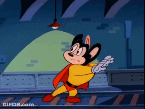 A Cartoon Mouse Is Wearing A Yellow Cape GIF